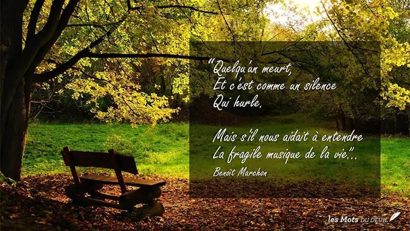 Poème sur le deuil de Benoît Marchon