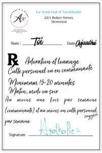 Prescription pour l'adoration et la louange